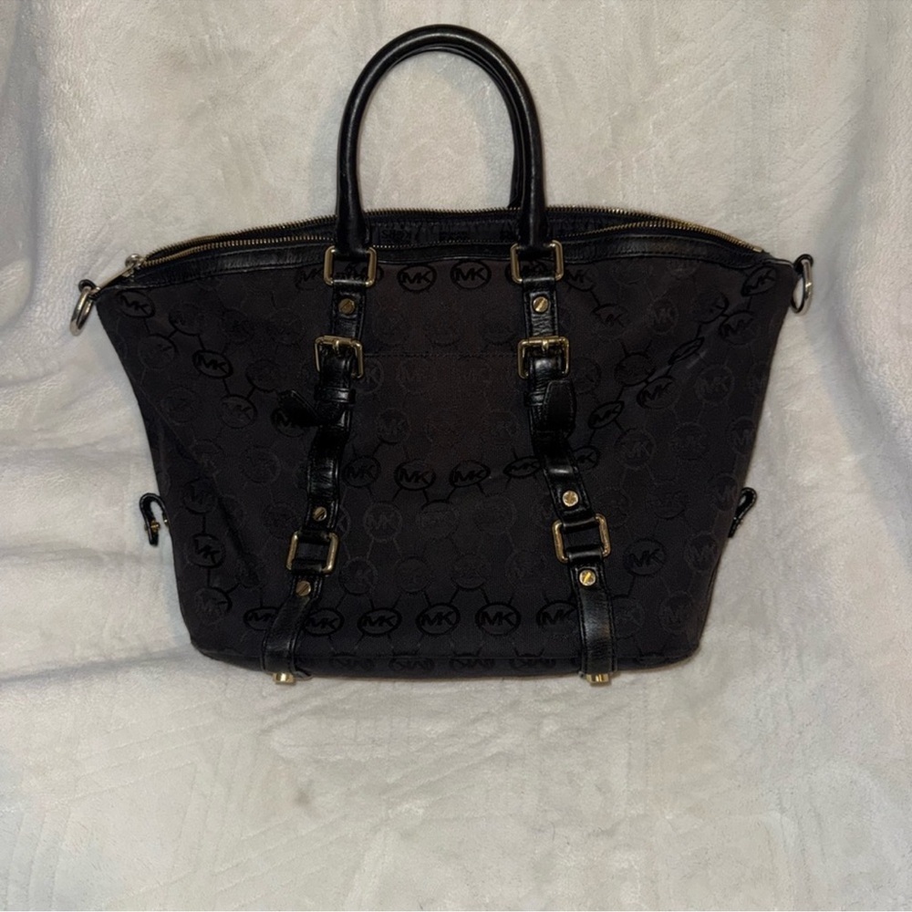 Michael Kors Black Signature Logo Satchel